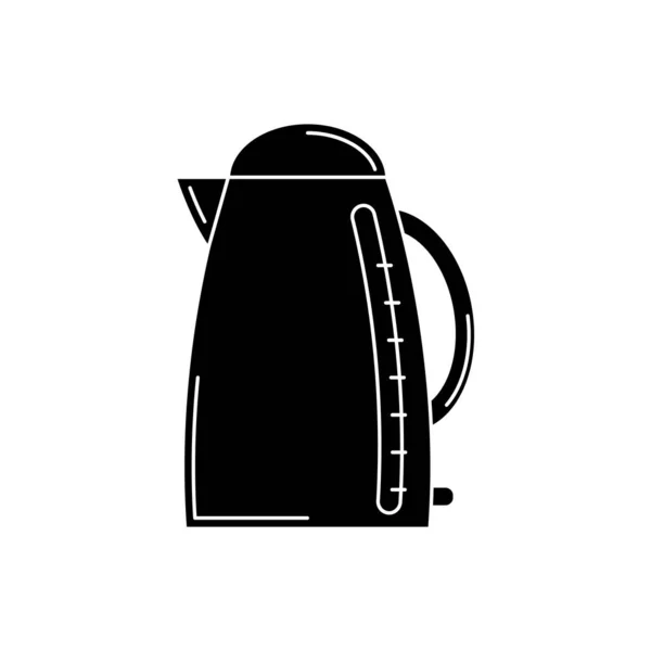 Electric kettle silhouette. kitchen tool illustration for design and web. — Stock vektor