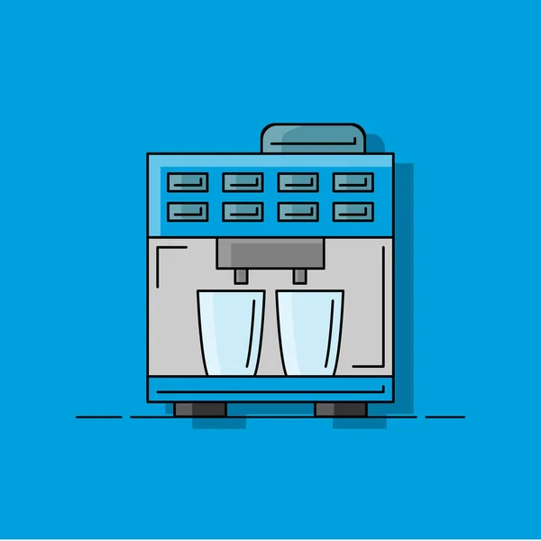 Machine à café illustration plate. élément de cuisine pour le design et le web . — Image vectorielle