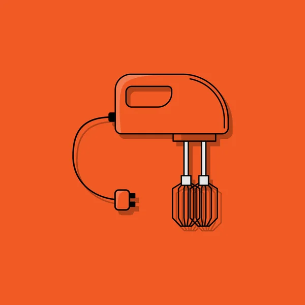 Mezclador ilustración plana. elemento de cocina para el diseño y la web . — Vector de stock