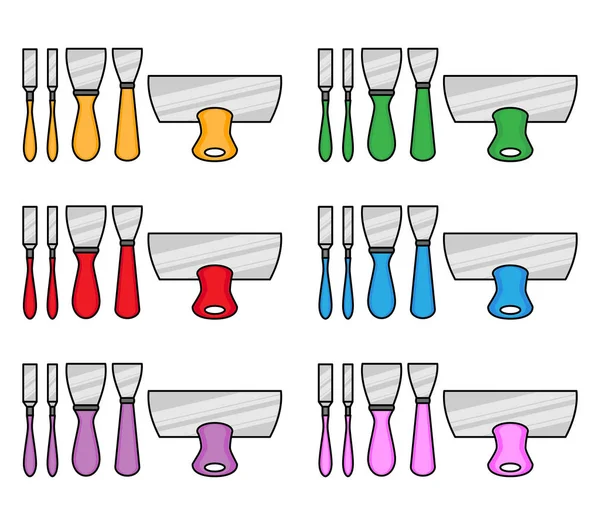 Σύνολο της σπάτουλας επίπεδη εικόνα. εικονίδιο για σχεδιασμό και web. — Διανυσματικό Αρχείο