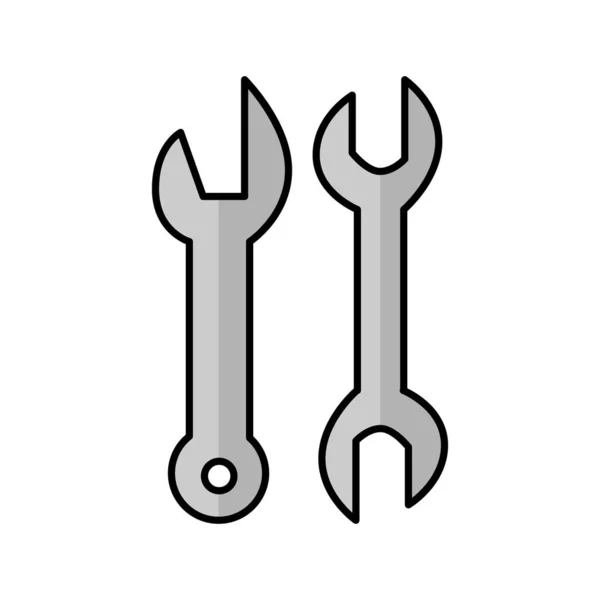 Schraubenschlüssel flach Illustration. Symbol für Design und Web. — Stockvektor