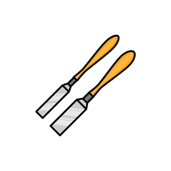 Chisel flat illustration. icon for design and web. — Stock Vector