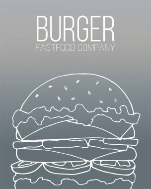 Fast food flyer template. Street food modern illustration for design and web