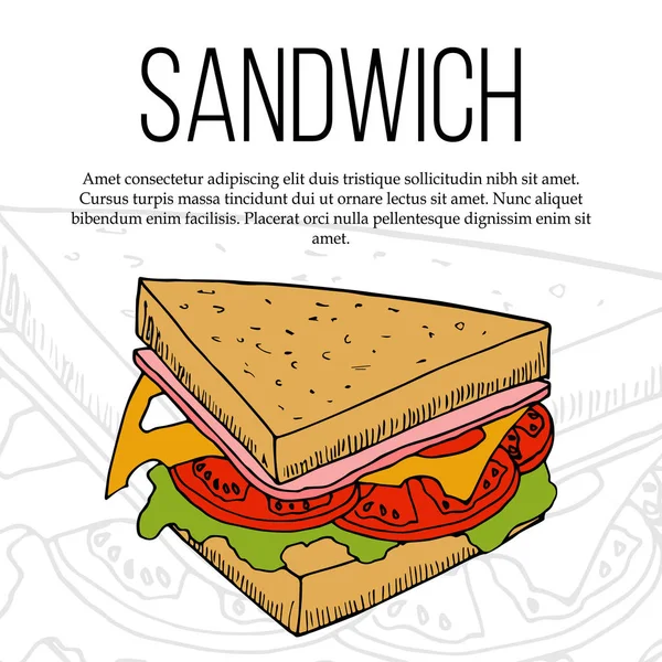 Fast Food Flyer Vorlage. Street Food Cartoon Illustration für Design und Web — Stockvektor