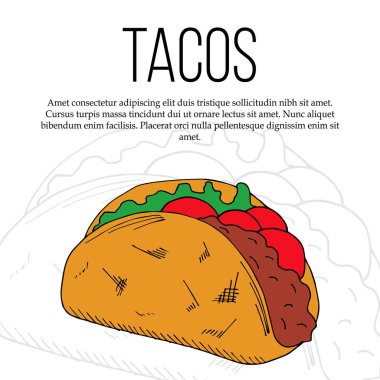 Fast food flyer template. Street food card illustration for design and web