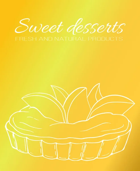 Modelo de panfleto de sobremesa. Ilustração de cartão de bolos para design e web —  Vetores de Stock