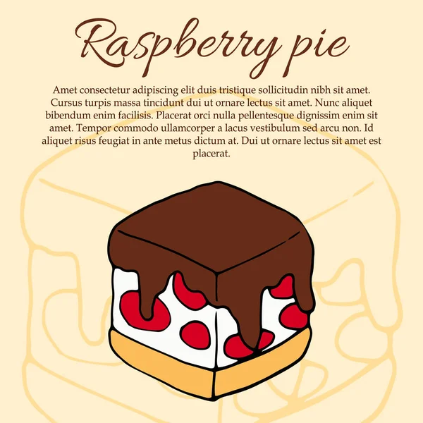Modello di volantino per dessert. Torte carta illustrazione per il design e web — Vettoriale Stock