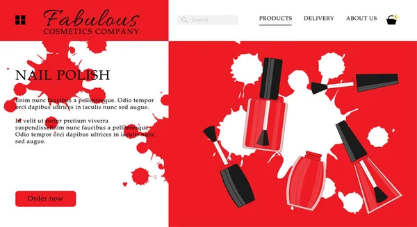 Kozmetik mağazası web sitesi şablonu. Tasarım ve web için modern illüstrasyon. — Stok Vektör
