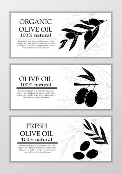 Banner-Vorlage für Olivenöl. moderne Illustration für Design und Web. — Stockvektor