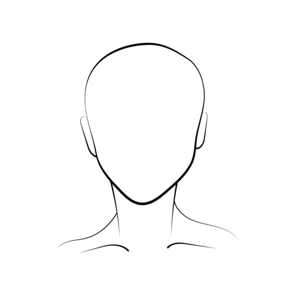 Рисунок Вектора Головы Человека Плоский Минималистский Портрет Человеческий Профиль Белом — стоковый вектор