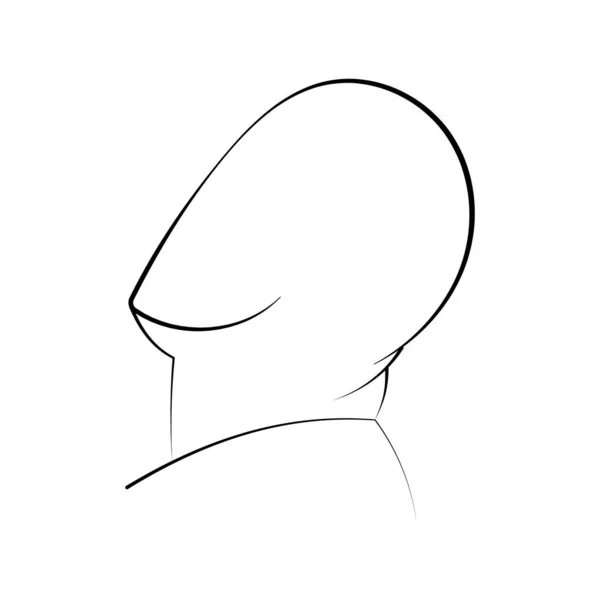 Hand Drawn Human Head Vector Illustration Flat Minimalistic Portrait Human — Stock Vector