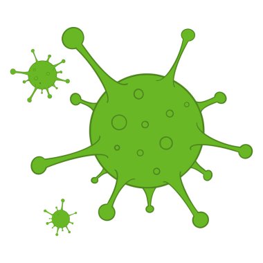 Covid-19 vektör illüstrasyonunu durdur. El çizimi koronavirüs konsepti. Tehlikeli virüs logosu tasarımı.