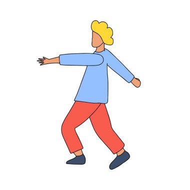 Beyaz arkaplanda izole edilmiş kız dansçı vektör çizimi.