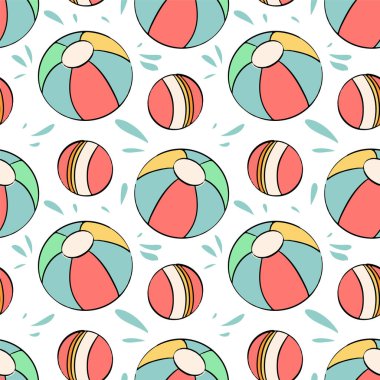 Bebek kusursuz desen. Çizgi film tarzında çocuk oyuncakları. El yapımı bebek topları..