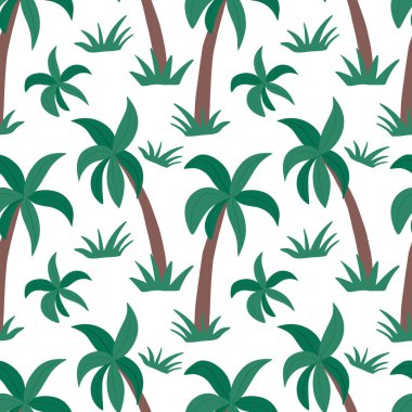 Avuç içi izi yok. El çizimi tropikal illüstrasyon. Tekstil, baskı, duvar kağıtları ve ambalaj için vektör düz çiçek çizimi..