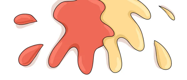 Ketchup Mustard Vector Cartoon Card Template Traditional Sauces Fast Food — Stock Vector