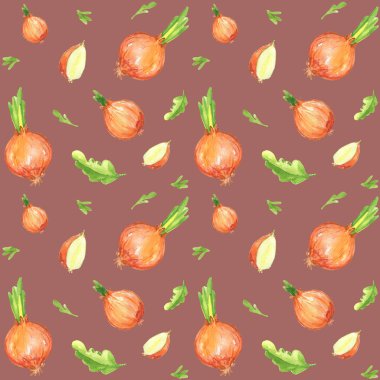 Soğan sebzeleri Napiform pişirme çiftliği gıda malzemesi suluboya izole ambalaj kağıdı