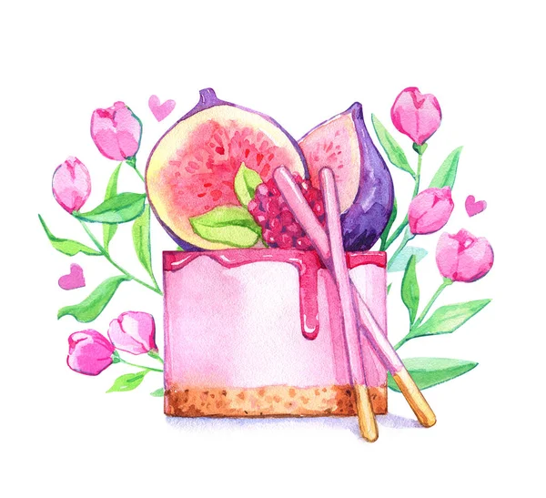 Bakken Nul Calorie Fruit Vijgen Pocky Roze Vrouwelijke Meringue Marshmallows — Stockfoto