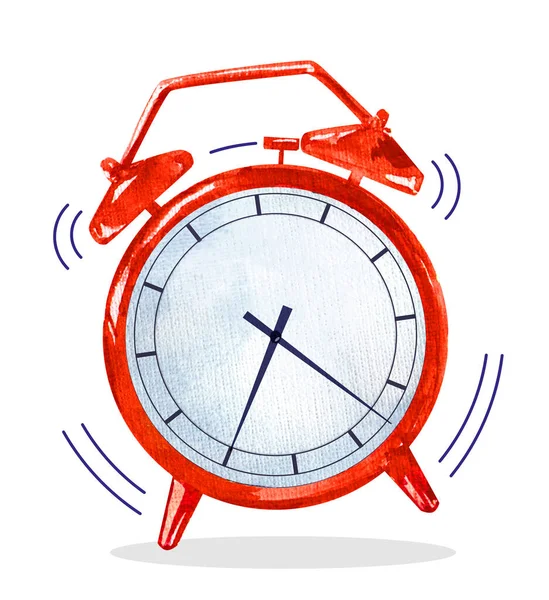 Wecker Klingelt Uhrzeiger Springen Laut Aufwachen Frist Wichtig Opa Linie — Stockfoto