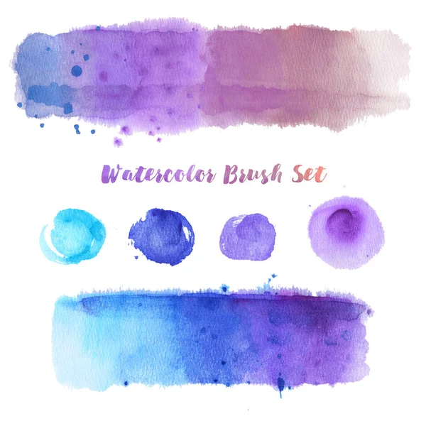 Watercolor Stain Paint Blue Ink Blot Gradient Dot Long Streamer — Stock Photo, Image