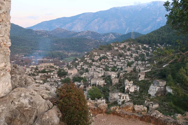 Edificio Histórico Con Kayakoy Fethiye Mugla Turquía — Foto de Stock