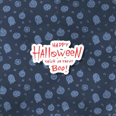 Çizgi film Cadılar Bayramı kartı. Web ve baskı için Düzen.