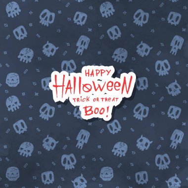 Çizgi film Cadılar Bayramı kartı. Web ve baskı için Düzen.