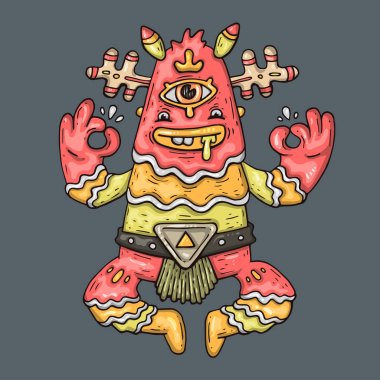 komik canavar çizgi film gösterim amacıyla yazdırma ve web