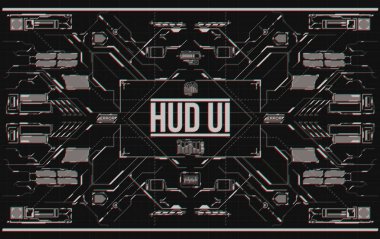 Arka plan ile fütüristik kullanıcı arayüzey. Hud elemanları ile tasarım konsepti.