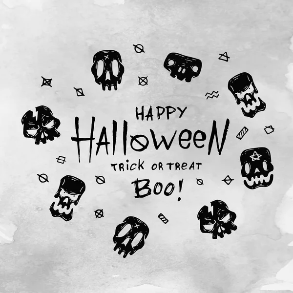 Tarjeta de Halloween de dibujos animados. Diseño para web e impresión . — Vector de stock