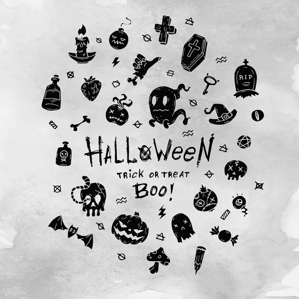 Tarjeta de Halloween de dibujos animados. Diseño para web e impresión . — Vector de stock