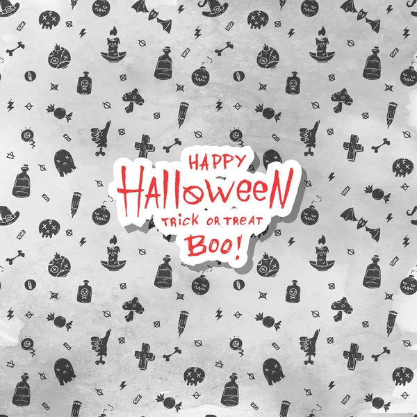 Cartão de Halloween dos desenhos animados. Layout para web e impressão . — Vetor de Stock