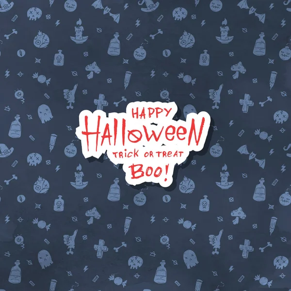 Cartão de Halloween dos desenhos animados. Layout para web e impressão . —  Vetores de Stock