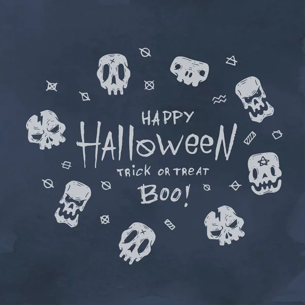 Cartão de Halloween dos desenhos animados. Layout para web e impressão . —  Vetores de Stock