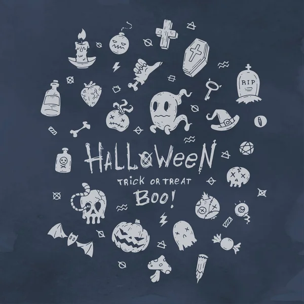 Cartoon Halloween kort. Layout för webb och print. — Stock vektor