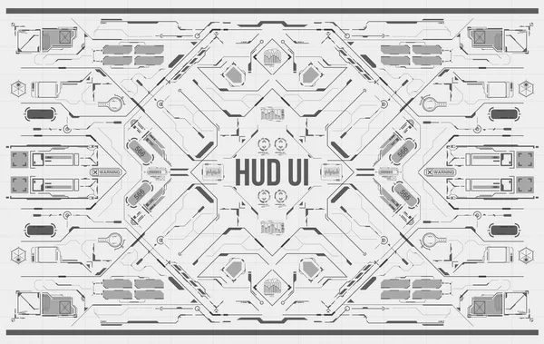 Arka plan ile fütüristik kullanıcı arayüzey. Hud elemanları ile tasarım konsepti.