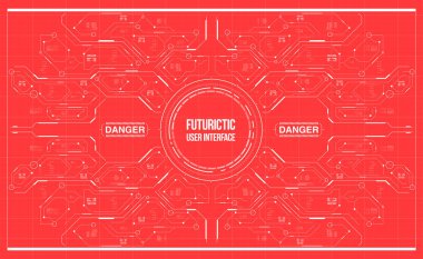Arka plan ile fütüristik kullanıcı arayüzey. Hud elemanları ile tasarım konsepti.