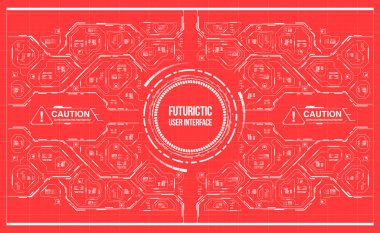 Arka plan ile fütüristik kullanıcı arayüzey. Hud elemanları ile tasarım konsepti.