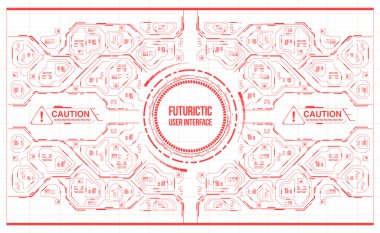 Arka plan ile fütüristik kullanıcı arayüzey. Hud elemanları ile tasarım konsepti.