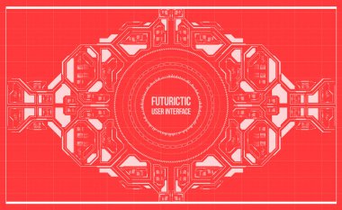 Arka plan ile fütüristik kullanıcı arayüzey. Hud elemanları ile tasarım konsepti.