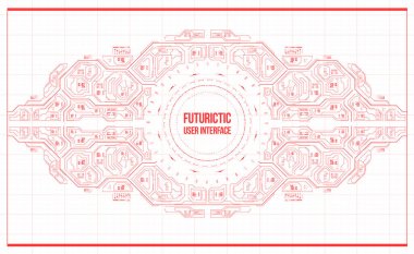 Arka plan ile fütüristik kullanıcı arayüzey. Hud elemanları ile tasarım konsepti.