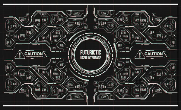 Arka plan ile fütüristik kullanıcı arayüzey. Hud elemanları ile tasarım konsepti.