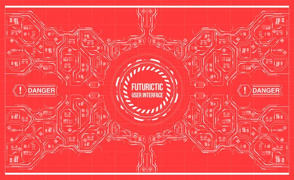 Arka plan ile fütüristik kullanıcı arayüzey. Hud elemanları ile tasarım konsepti.