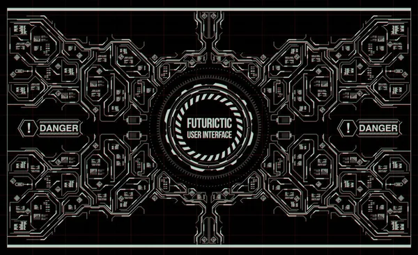 Arka plan ile fütüristik kullanıcı arayüzey. Hud elemanları ile tasarım konsepti.