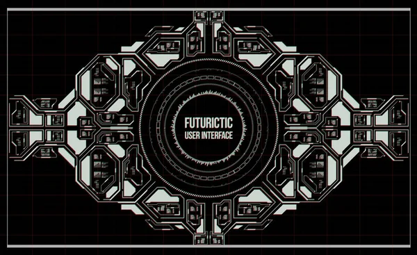 Arka plan ile fütüristik kullanıcı arayüzey. Hud elemanları ile tasarım konsepti.