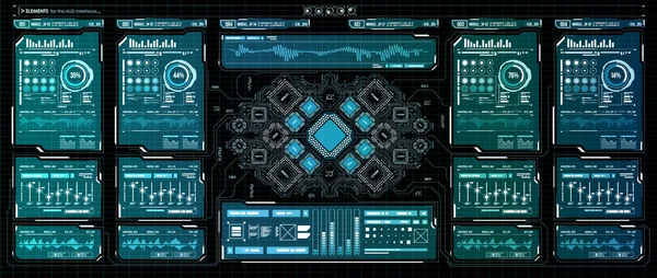 Fondo con interfaz de usuario futurista. Concepto de diseño con elementos HUD . — Archivo Imágenes Vectoriales