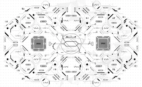 Modelo conceitual com elementos HUD. Fundo com interface de usuário futurista. Conceito de design com elementos de exibição Head-up . —  Vetores de Stock