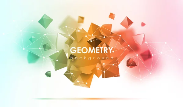 Abstrakter politischer Hintergrund. 3D-Darstellung. geometrischer Hintergrund mit Low-Poly-Elementen. — Stockvektor