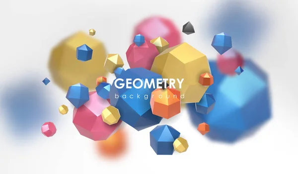 Contexte politique abstrait. Illustration de rendu 3D. Fond géométrique avec des éléments bas-poly . — Image vectorielle