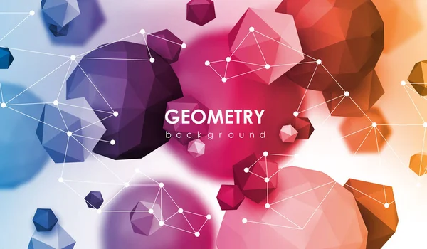 Abstrakter politischer Hintergrund. 3D-Darstellung. geometrischer Hintergrund mit Low-Poly-Elementen. — Stockvektor